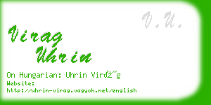 virag uhrin business card